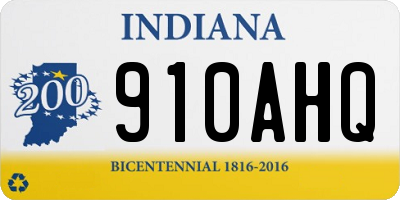 IN license plate 910AHQ