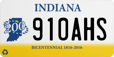 IN license plate 910AHS