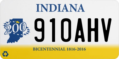 IN license plate 910AHV