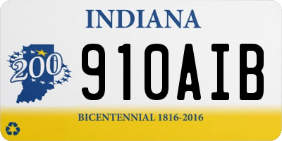 IN license plate 910AIB