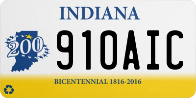 IN license plate 910AIC