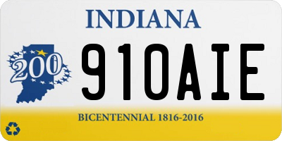 IN license plate 910AIE
