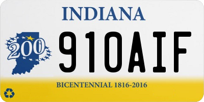 IN license plate 910AIF