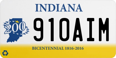 IN license plate 910AIM
