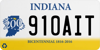 IN license plate 910AIT