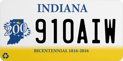 IN license plate 910AIW