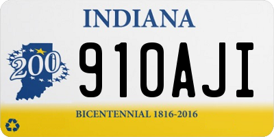 IN license plate 910AJI