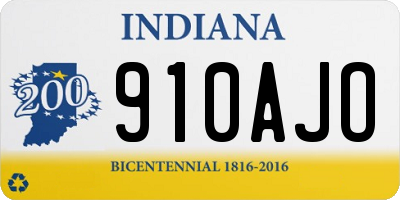 IN license plate 910AJO