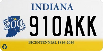 IN license plate 910AKK