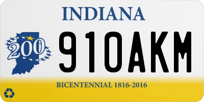 IN license plate 910AKM