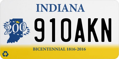 IN license plate 910AKN
