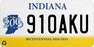 IN license plate 910AKU