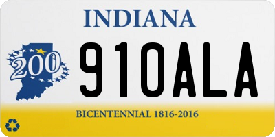 IN license plate 910ALA