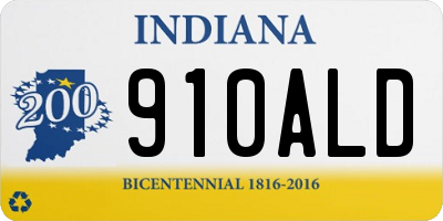 IN license plate 910ALD