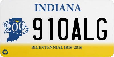 IN license plate 910ALG