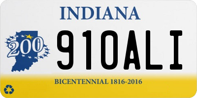 IN license plate 910ALI