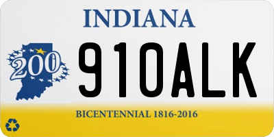 IN license plate 910ALK