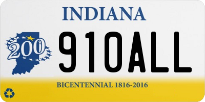 IN license plate 910ALL