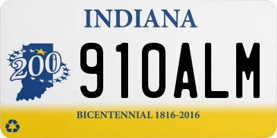 IN license plate 910ALM