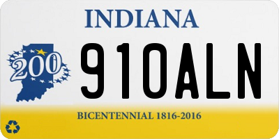 IN license plate 910ALN