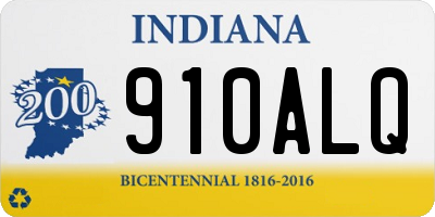IN license plate 910ALQ