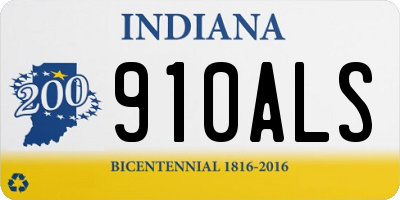 IN license plate 910ALS