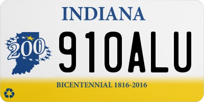 IN license plate 910ALU