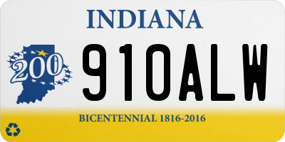 IN license plate 910ALW