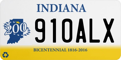 IN license plate 910ALX