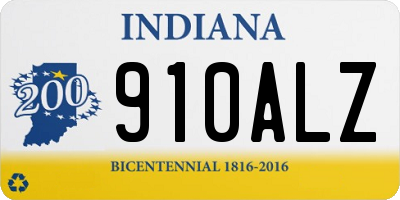 IN license plate 910ALZ