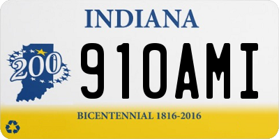 IN license plate 910AMI