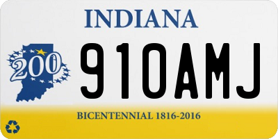 IN license plate 910AMJ
