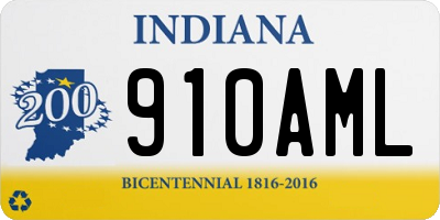 IN license plate 910AML