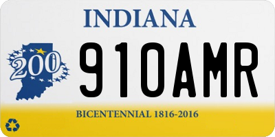 IN license plate 910AMR