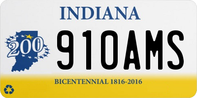 IN license plate 910AMS