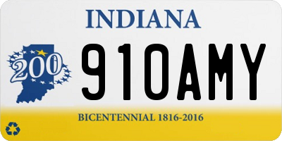 IN license plate 910AMY
