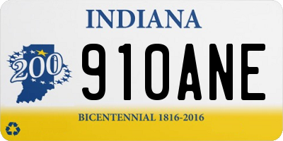 IN license plate 910ANE