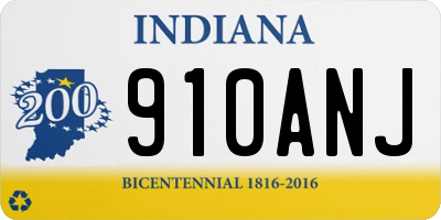 IN license plate 910ANJ