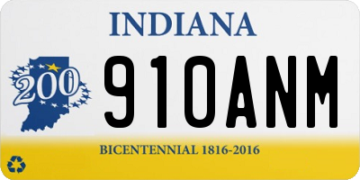 IN license plate 910ANM