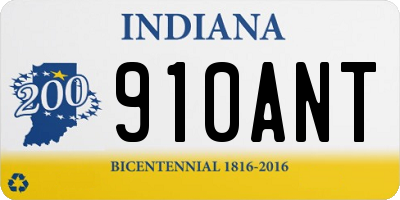 IN license plate 910ANT