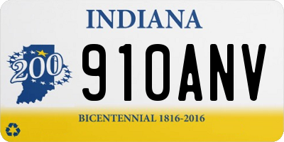 IN license plate 910ANV