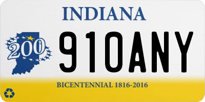 IN license plate 910ANY