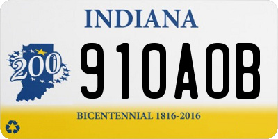 IN license plate 910AOB