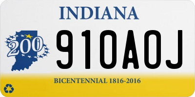 IN license plate 910AOJ