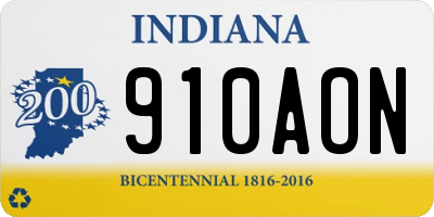 IN license plate 910AON
