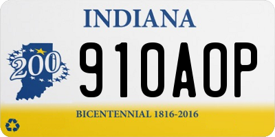 IN license plate 910AOP