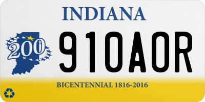 IN license plate 910AOR