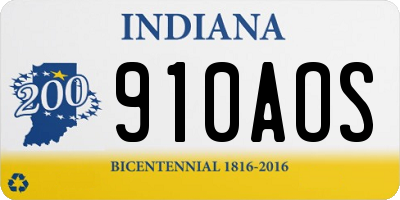 IN license plate 910AOS