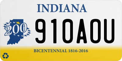 IN license plate 910AOU