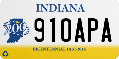 IN license plate 910APA